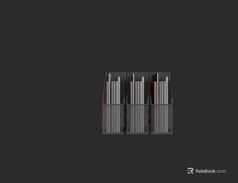 Modern Sleek Bookshelf Design With Organized Books And Multiple Storage Compartments 3d model 