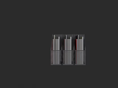 Modern Sleek Bookshelf Design With Organized Books And Multiple Storage Compartments 3d model