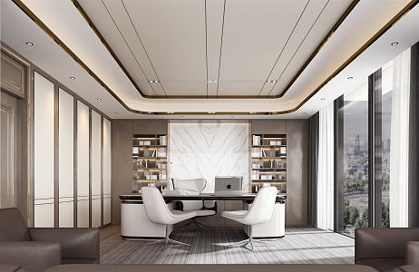 Light Luxury Office Chairman's Office 3d model