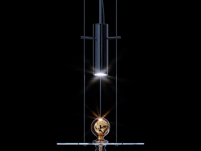 Sleek Modern Pendant Chandelier with Metal Structure and Glass Shade for Contemporary Interior Lighting 3d model
