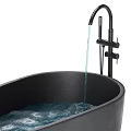 Modern Bathtubs In Light And Dark Colors With Faucets