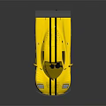 Yellow Racing Car With Black Stripes Rear Spoiler And Streamlined Design