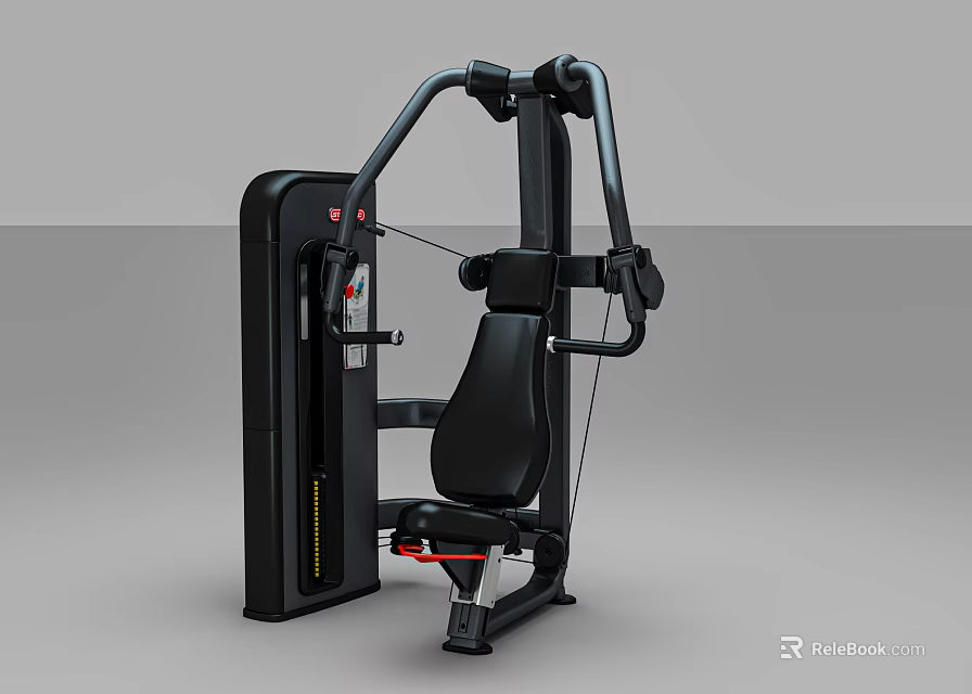 Modern Black Seated Chest Press Fitness Equipment For Gym Strength Training 3d model 
