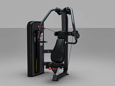 Modern Black Seated Chest Press Fitness Equipment For Gym Strength Training 3d model