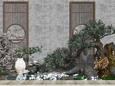 New Chinese style landscape sketch landscape sketch stone model