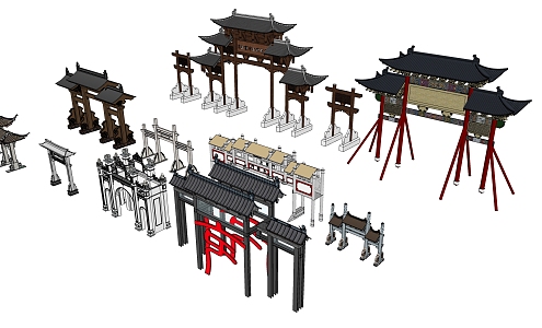 Chinese archway 3d model