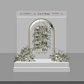 Elegant White Archway Photo Spot With Green Plants Flowers And Steps