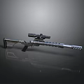 Modern Tactical Sniper Rifle With High Precision Scope And Ventilated Barrel