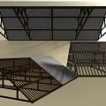 Creative Ceiling Design Ideas Featuring Various Grid Structures And Triangular Frames 3d model