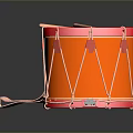 Vibrant Orange Drum Design With Red Rim Strap And Reflective Surface
