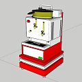 Red And White Commercial Equipment With Multi Layer Structure And Control Buttons