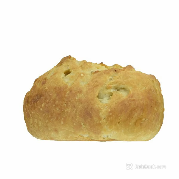 Artisan Golden Crusty Bread With Air Holes And Freshly Baked Texture 3d model 