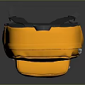 Yellow Backpack Featuring Black Handle Front Pocket and Label Daily Life Item 3d model