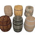 Collection of Rustic Wooden Barrels With Diverse Color And Design Features