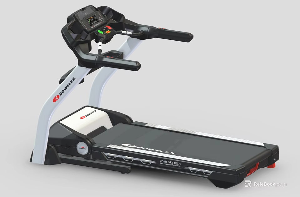 HealthStream Treadmill With Digital Display Control Panel And Running Belt For Home Gym Fitness 3d model 