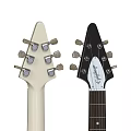 Black And White V Shaped Electric Guitars Musical Instruments With Stand Design