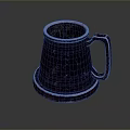 Dark Textured Ceramic Mug With Handle And White Rim For Daily Use