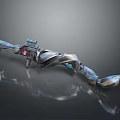 Futuristic Sci Fi Weapon Design With Metallic Body Red Scope And Streamlined Structure 3d model