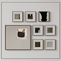 Minimalist Oil Paintings Gallery Wall With Chicken Artwork And Neutral Tones Frames
