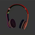 Modern Red And Black Over Ear Headphones With Glossy Surface And Comfortable Ear Cups