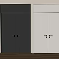 Modern Black And Gray Double Doors With Sleek Design And Metal Handles