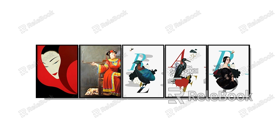 modern figure painting decorative painting frame furnishings model