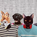 Creative Clothes Hangers With Animal Head Shapes And Colorful Outfits