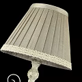 Elegant Table Lamp With Pleated Fabric Lampshade And Curved Metal Base