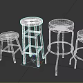 Assorted Stylish Stools With Wooden And Upholstered Seats And Metal Legs