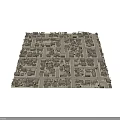 Aerial View Urban Planning Layout Featuring Buildings Palm Trees And Open Areas