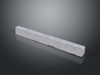 Scenic Gray Landscape With White Elongated Naturally Formed Rock Formation 3d model