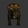 Realistic Triceratops Dinosaur Model With Large Horns Spiked Frill And Detailed Skin Texture