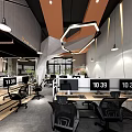 Modern Public Office Space With Desks Computers Ergonomic Chairs And Green Plants