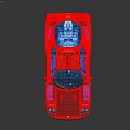 Red Classic Sports Car With Sleek Body Rear Spoiler And Alloy Wheels