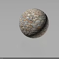 Decorative Stone Sphere With Textured Surface And Various Colored Stones On Gray Background 3d model
