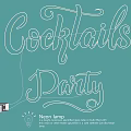 Artistic Neon Lighting Combination for Cocktails Party with Dark Green Background and Stylish Letter Design