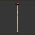 Pink Lotus Design Floor Standing Decorative Light With Elegant Metal Pole