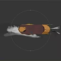 Yellow Double Decker Bus With Rocket Thrusters Floating In Air Emitting Smoke