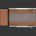 Orange Padded Massage Table Furniture With Gray Mesh Surface And White Frame