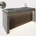 Elegant Modern Kitchen Interior With Marble Countertop Gold Accents And Faucet