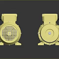 Two Yellow Industrial Electric Motors With Robust Design And High Efficiency