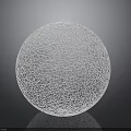 Modern White Mesh Sphere With Intricate Network Pattern On Dark Background