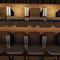 School Modern Auditorium With Seats Podium And Large Screen 3d model