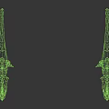 Game Movie Character Crimson Spiked Claw Weapon With Golden Details