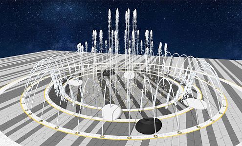 Modern Fountain Waterscape Fountain Commercial Street Square Dry Spray Spring Jumping Spring 3d model