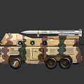 Camouflage Military Vehicle Truck Equipped with Multiple Long Range Missile Launchers