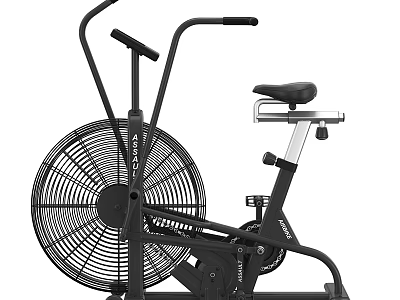 Black Fan Exercise Bike With Durable Frame And Comfortable Seat For Home Gym 3d model