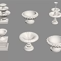 White Decorative Ornamental Bowls With Pedestal Bases For Home Decoration