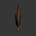 Dinosaur Model With Colorful Head Open Mouth Orange Striped Sail And Brown Body