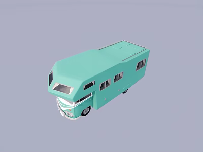 Light Green Caravan Exterior Design With Modern Windows And Stylish Look 3d model